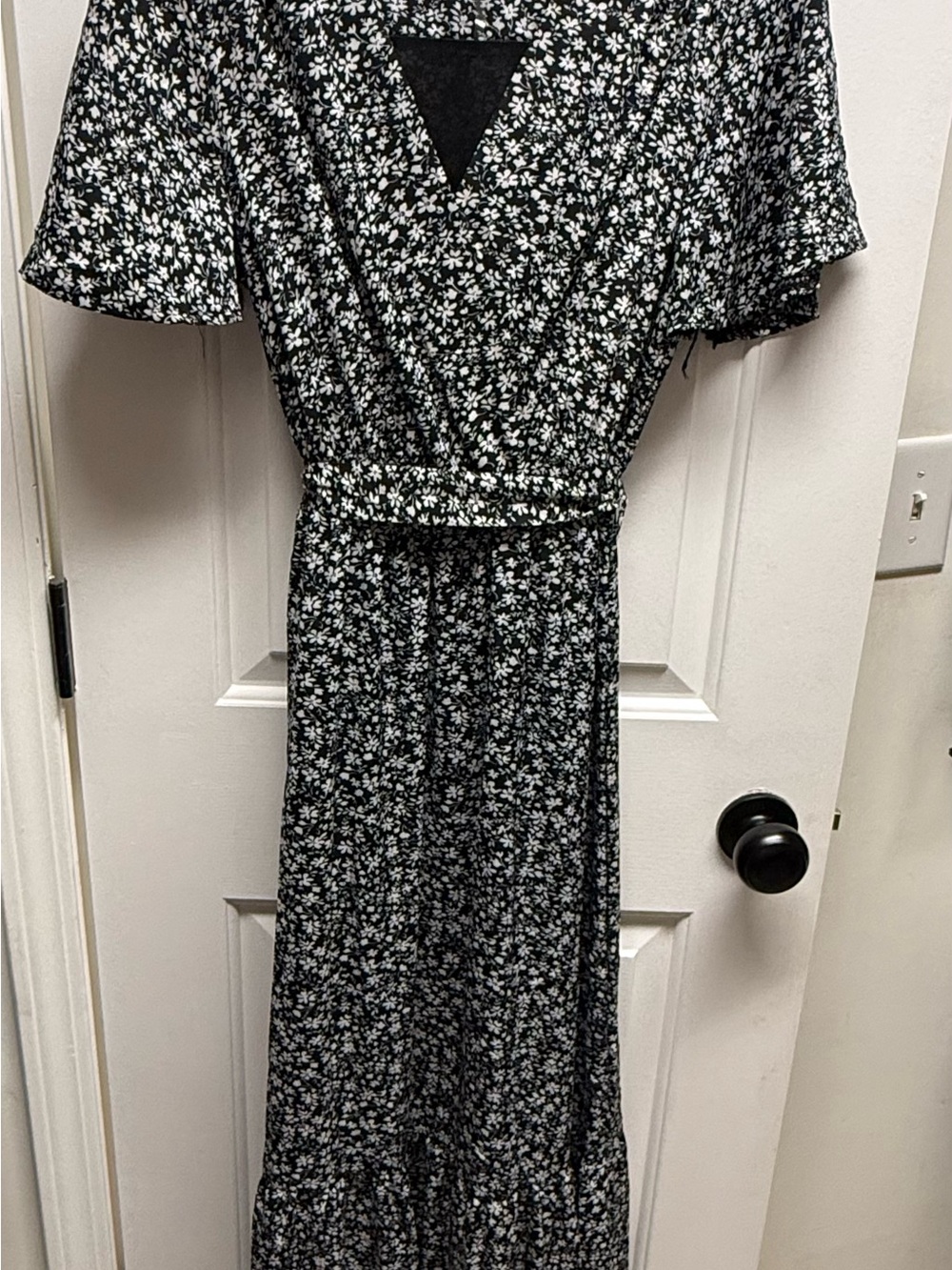 Black Floral Wrap Maxi Dress - Women